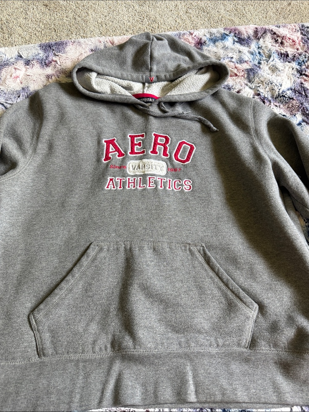 Aeropostale Gray Hoodie with Red Logo